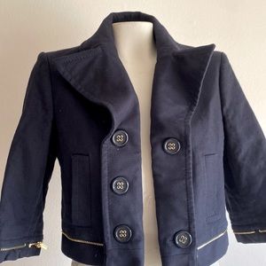 Bcbgmaxazria navy blue military crop jacket $358